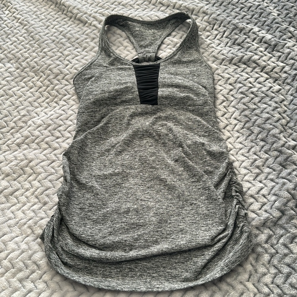 Beyond the Bump Maternity Yoga Top by Beyond Yoga, Grey with Black, Size is L